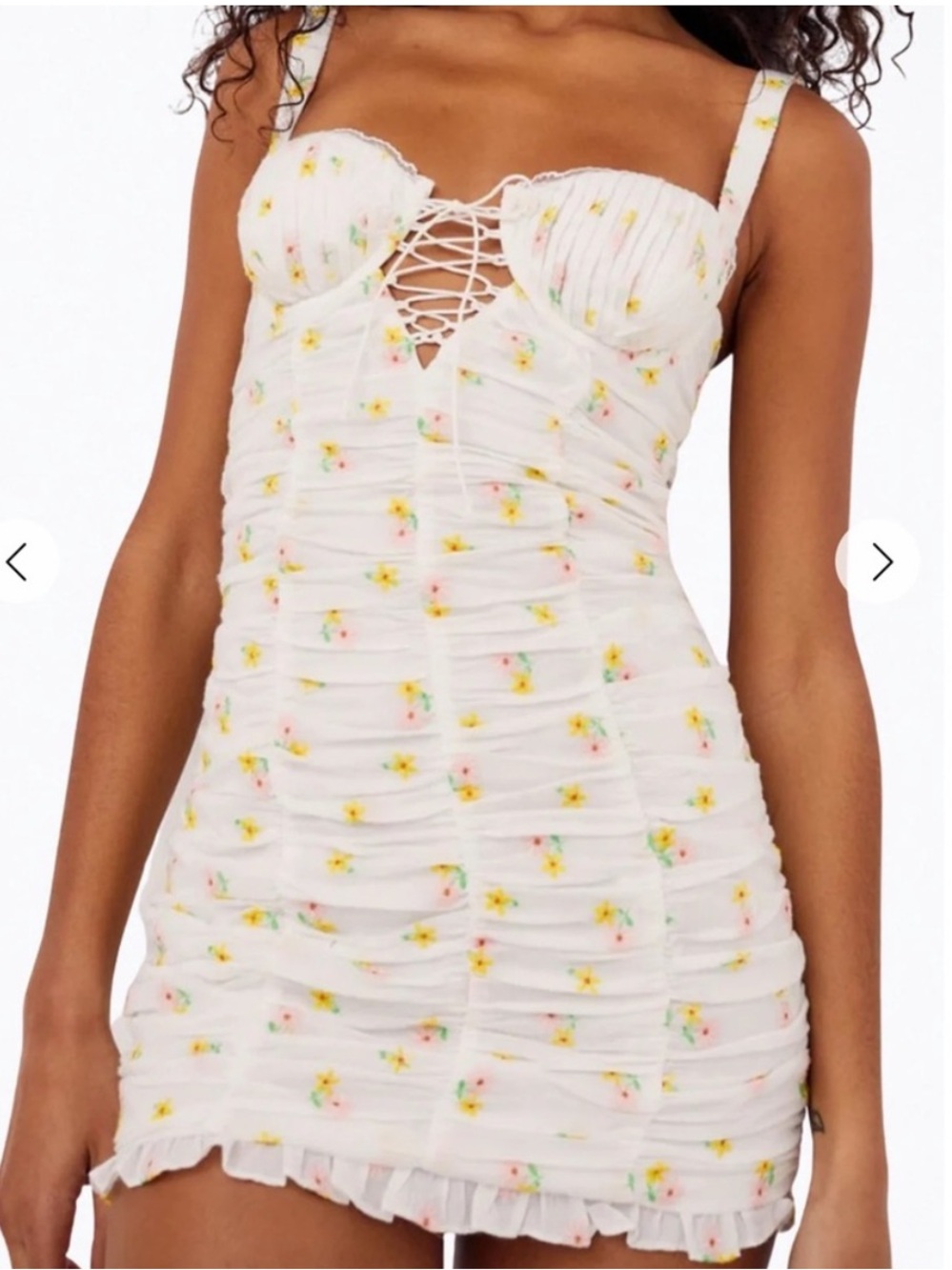 For Love and Lemons NWT Cilia Ruched minidress sz M